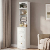 Sikaic Storage Cabinet 67 Inch Tall Bathroom Storage Cabinet with 4 Shelves White White / Engineered Wood / Modern