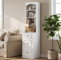 Sikaic Storage Cabinet 67 Inch Tall Bathroom Storage Cabinet with 4 Shelves White White / Engineered Wood / Modern
