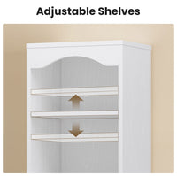 Sikaic Storage Cabinet 67 Inch Tall Bathroom Storage Cabinet with 4 Shelves White White / Engineered Wood / Modern