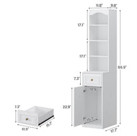 Sikaic Storage Cabinet 67 Inch Tall Bathroom Storage Cabinet with 4 Shelves White White / Engineered Wood / Modern