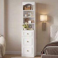 Sikaic Storage Cabinet 67 Inch Tall Bathroom Storage Cabinet with 4 Shelves White White / Engineered Wood / Modern
