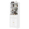 Sikaic Storage Cabinet 73.2 Inches Storage Cabinets with Doors and Drawer White White / Engineered Wood / Modern
