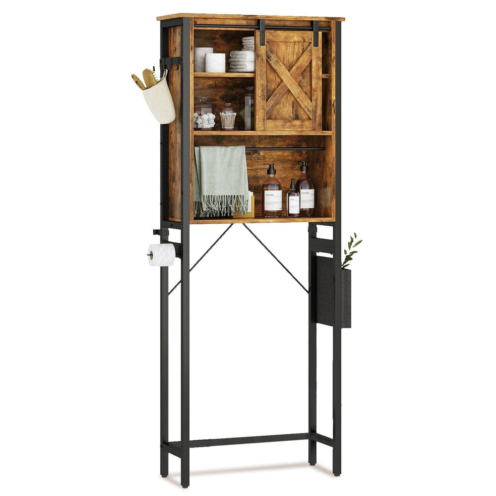 Sikaic Tolet Storage Over the Toilet Storage Cabinet Rustic Brown Rustic Brown / Modern
