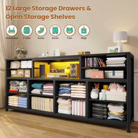 Sikaic TV Stands 55 inch LED TV Stand Dresser Black Black / Engineered Wood / Modern