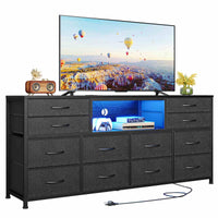 Sikaic TV Stands 55 inch LED TV Stand Dresser Black Black / Engineered Wood / Modern