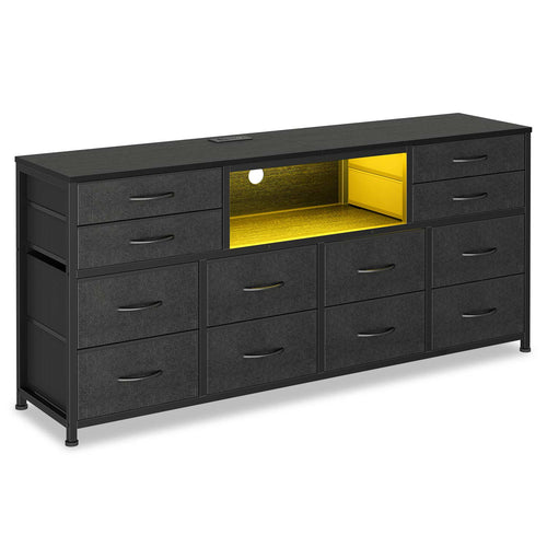 Sikaic TV Stands 55 Inch LED TV Stand Dresser Black Black / Engineered Wood / Modern