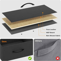 Sikaic TV Stands 60 Inches LED TV Stand with Charging Station and 9 PU & Fabric Drawers Black Black / Engineered Wood / Modern