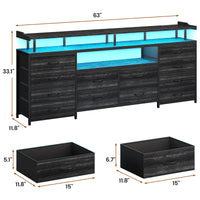 Sikaic TV Stands 63 inch LED TV Stand Dresser Black Black / Engineered Wood / Modern