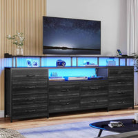 Sikaic TV Stands 63 inch LED TV Stand Dresser Black Black / Engineered Wood / Modern