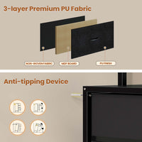 Sikaic TV Stands TV Stand with LED Lights and Power Outlets Black Black / Engineered Wood / Modern