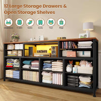 Sikaic TV Stands 55 inch LED TV Stand Dresser Brown Brown / Engineered Wood / Modern