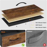 Sikaic TV Stands 60 Inches LED TV Stand with Charging Station and 9 PU & Fabric Drawers Brown Brown / Engineered Wood / Modern