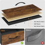 Sikaic TV Stands 60 Inches LED TV Stand with Charging Station and 9 PU & Fabric Drawers Brown Brown / Engineered Wood / Modern