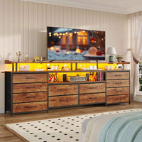 Sikaic TV Stands 63 inch LED TV Stand Dresser Brown Brown / Engineered Wood / Modern