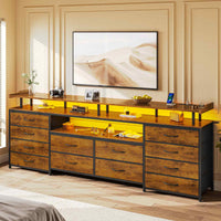 Sikaic TV Stands 63 inch LED TV Stand Dresser Brown Brown / Engineered Wood / Modern