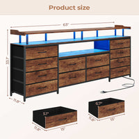Sikaic TV Stands 63 inch LED TV Stand Dresser Brown Brown / Engineered Wood / Modern