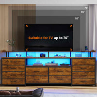 Sikaic TV Stands 63 inch LED TV Stand Dresser Brown Brown / Engineered Wood / Modern