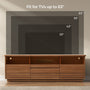 Sikaic TV Stands Sikaic 63in TV Stand with LED Light Strips and Tempered Glass for Projector Brown Brown / Engineered Wood / Modern
