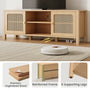 Sikaic TV Stands Sikaic Boho Rattan TV Stand with Adjustable Shelves Natural Natural / Engineered Wood/Rattan / Boho
