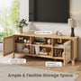 Sikaic TV Stands Sikaic Boho Rattan TV Stand with Adjustable Shelves Natural Natural / Engineered Wood/Rattan / Boho