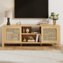 Sikaic TV Stands Sikaic Boho Rattan TV Stand with Adjustable Shelves Natural Natural / Engineered Wood/Rattan / Boho