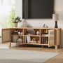 Sikaic TV Stands Sikaic Boho Rattan TV Stand with Adjustable Shelves Natural Natural / Engineered Wood/Rattan / Boho