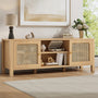 Sikaic TV Stands Sikaic Boho Rattan TV Stand with Adjustable Shelves Natural Natural / Engineered Wood/Rattan / Boho