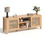 Sikaic TV Stands Sikaic Boho Rattan TV Stand with Adjustable Shelves Natural Natural / Engineered Wood/Rattan / Boho