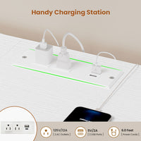 Sikaic TV Stands TV Stand with LED Lights and Power Outlets White White / Engineered Wood / Modern