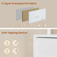 Sikaic TV Stands TV Stand with LED Lights and Power Outlets White White / Engineered Wood / Modern