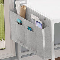 Sikaic L Shaped Reversible Gaming Desk with Power Outlets LED Strip White