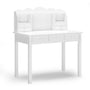 Sikaic Writing Desk Solid Pine Wood Legs Writing Desk with 7 Drawers White White / Modern / Wood